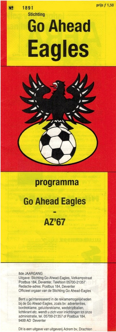 AZ Programma 3-mei-1986 GA Eagles uit